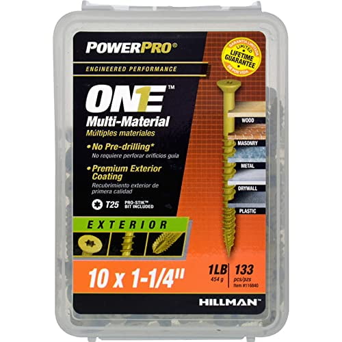 Tornillo Hillman POWERPRO ONE No. 10 x 1-1/4 pulgadas L Star, cabeza plana, acero bronceado
