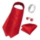 thumbnail image 2 of Corbatas Seda Ascot Pañuelo + Anillo Plateado Paño Colleras rojo Talla Única, 2 of 5