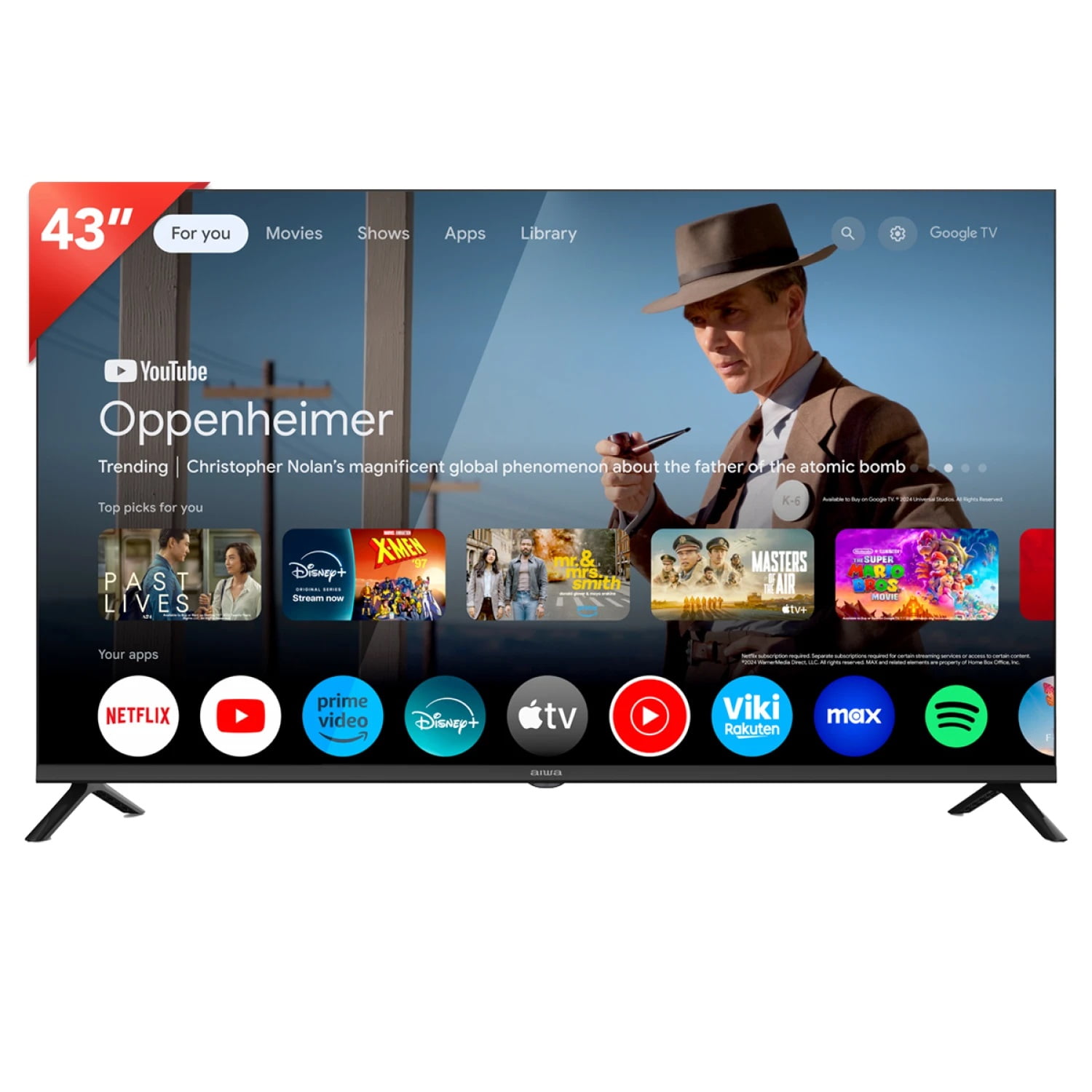 Aiwa - Smart Tv Android Full Hd Bluetooth Google Assistant 43
