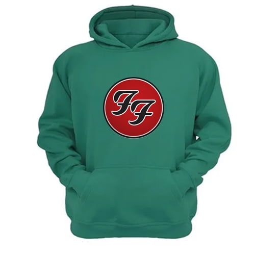 Poleron Canguro Foo Fighters Verde Aguamarina Talla S Unisex