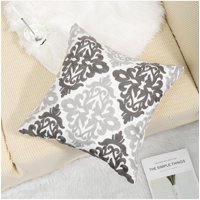 Homestore - Cojín Bordado 45X45 Cm Rombos Grises
