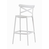 Escandinavia - Piso Taburete Silla Alta Bar Cocina Danessa 75Cm Blanca