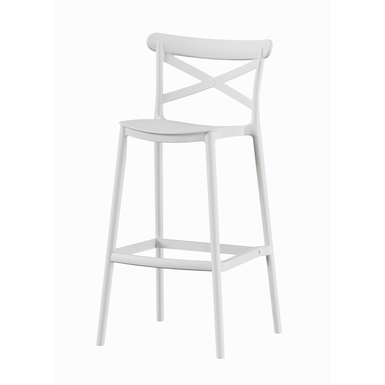 Escandinavia - Piso Taburete Silla Alta Bar Cocina Danessa 75cm Blanca Blanco Tamaño Unico
