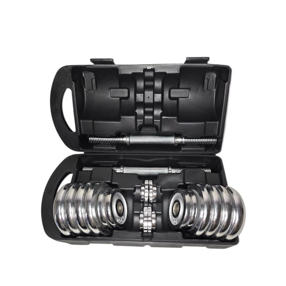 Set de Mancuernas Cromadas Ajustables 20 KG con Maleta