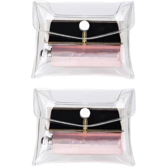 Neceser PurYupearl 2 piezas transparente de PVC con cierre de presión