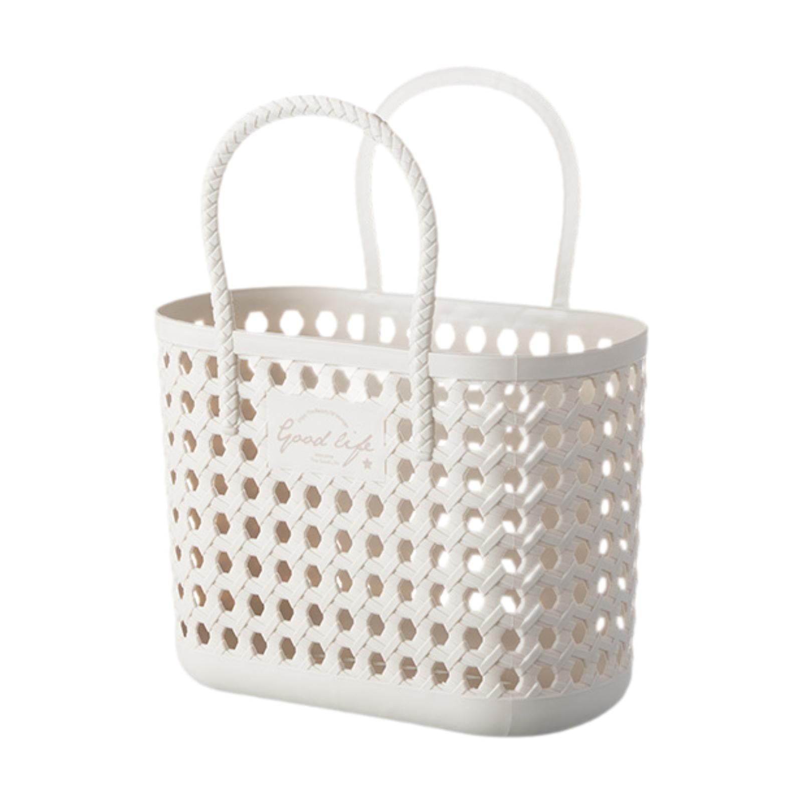 Magideal - Cesta Para Ducha, Cesta Para Ducha, Cesta Multifunción, Organizador Resistente, Bolsa De Almacenamiento Para El Hogar, Dormitorio, Baño, Playa, Despen Beige Pequeño