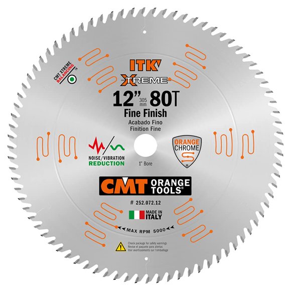 Disco de Sierra CMT Orange Tools ITK XTreme 12" 80D Agujero 2,5 cm