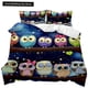 thumbnail image 1 of Owl Duvet Cover Set Cute Owl and Stars Decor Comforter Cover Outer Space bedding Set Kids Cute Animal Polyester Qulit Cover Bed Sheets, 1 of 5