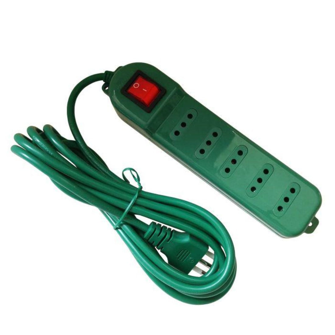 Macrotel - Alargador Zapatilla Con Switch 5 Posiciones 3mts Verde