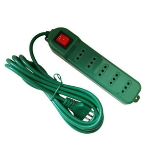 Macrotel - Alargador Zapatilla Con Switch 5 Posiciones 3Mts Verde
