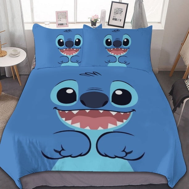 Cute Stitch 3-Piece Bedding Set Warm And Comfortable Soft Duvet Cover Bed Set for Boys Girls Kids Adult Bedroom All Season
