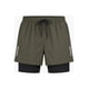 thumbnail image 2 of Short Deportivo Running Hombre 2 En 1 Con Calza Interior Verde militar, 2 of 4