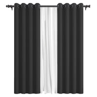 Vincenzi - Pack Cortina De Tela Blackout + Velo 140X220 Gris Grafito