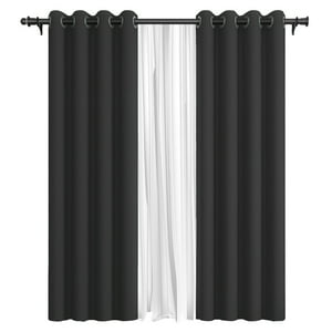 Vincenzi - Pack Cortina De Tela Blackout + Velo 140X220 Gris Grafito