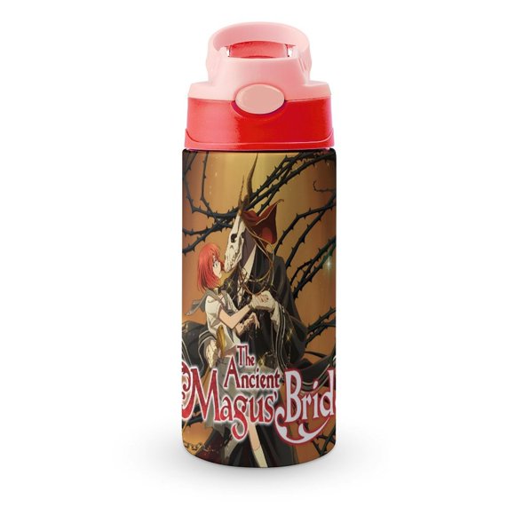 La Novia del Mago AntiguoBotella de Agua con Tapa Pop Top de Un Toque, Acero Inoxidable, a Prueba de Fugas, para Deportes, Botella Infantil rosa 12 oz