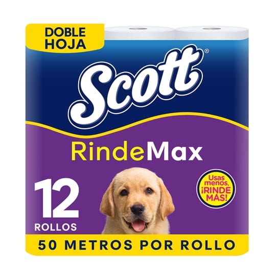 Papel Higiénico Rindemax Doble Hoja 50 Metros 12 unidades Scott