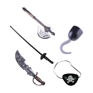 Magideal - Accesorios De Disfraz De Pirata De Halloween, Conjunto De Disfraces De Halloween, Parche Con Ojos De Gancho Y De Pirata, Realista, Juego De Rol