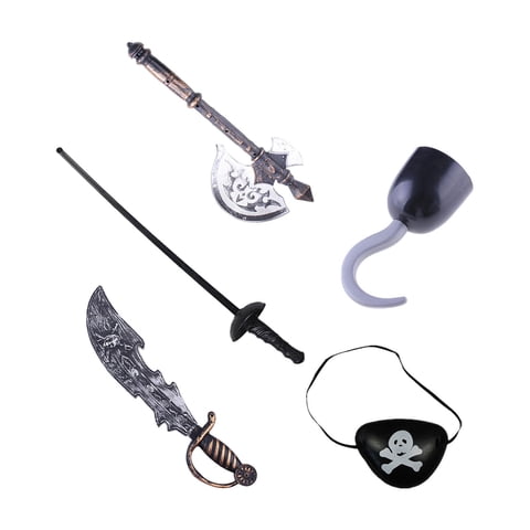 Magideal - Accesorios De Disfraz De Pirata De Halloween, Conjunto De Disfraces De Halloween, Parche Con Ojos De Gancho Y De Pirata, Realista, Juego De Rol