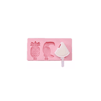 Genérico - Pack De 3 Moldes De Helado De Silicona Para Mini Paletas Rosa