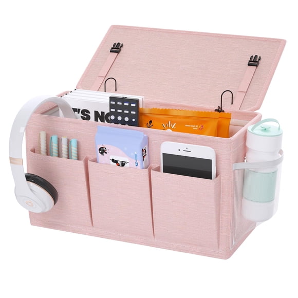 Organizador de mesita de noche Bedside Caddy Edudif de doble uso, color rosa