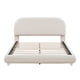 thumbnail image 2 of Teddy Fleece Full Size Upholstered Platform Bed with Thick Fabric, Solid Frame and Stylish Curve-shaped Design, Beige, 2 of 3