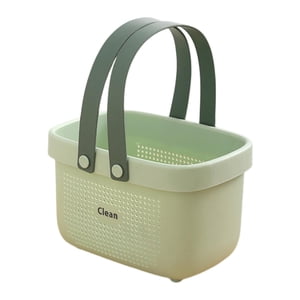 Magideal - Organizador Tote De Almacenamiento Bolsa De Artículos De Tocador Caja De Basura Multipropósito Con Asa Cesta De Ducha De Drenaje Rápido Cesta De Ducha Verde
