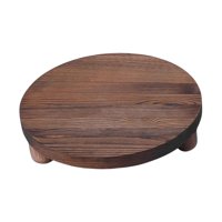 Bothyi - Bandeja De Madera Para Decoración, Redonda, De Madera, Para Postres, Velas, Hogar, Cocina, Marrón Oscuro