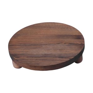 Bothyi - Bandeja De Madera Para Decoración, Redonda, De Madera, Para Postres, Velas, Hogar, Cocina, Marrón Oscuro
