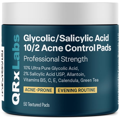 Almohadillas Para El Control Del Acné Qrxlabs Ácido Glicólico/Salicílico 10/2