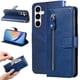 thumbnail image 1 of Funda tipo cartera para Samsung Galaxy A35 con bolsillo con cremallera y ranuras para tarjetas – Función de soporte Azul, 1 of 6