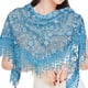 thumbnail image 1 of Elegant Women's Triangle Scarf with Tassel for Church, Weddings, and Bridal Events - Embroidered Lace Shawl with Bandana, 1 of 5
