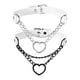 thumbnail image 1 of Gargantillas de Cuero PU, Gargantillas de Corazón de Amor Collar Gótico Punk Grunge Emo para Mujeres, Negro/Blanco Plateado, 2 Piezas, 1 of 6