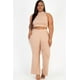 thumbnail image 5 of Conjunto de Top Corto con Cuello Alto y Pantalones Acampanados de Canalé de Talla Grande, 5 of 5