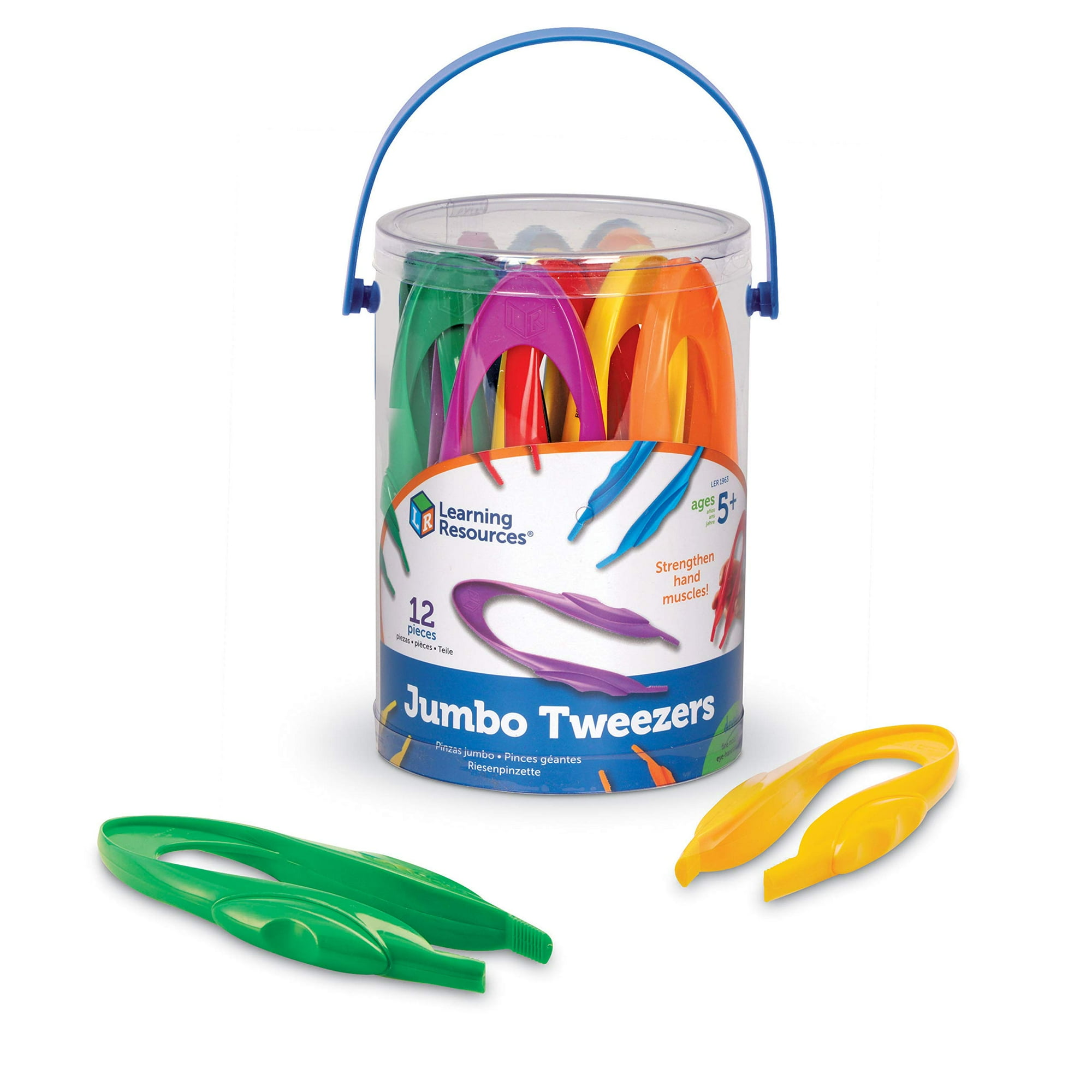Tweezers Learning Resources Jumbo, Juego De 12 Niños En Edad Preescolar