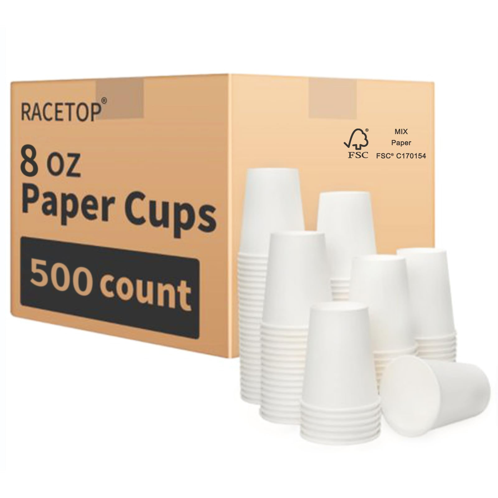 Vasos De Café Desechables Racetop 240 Ml [paquete De 500] Calientes/fríos