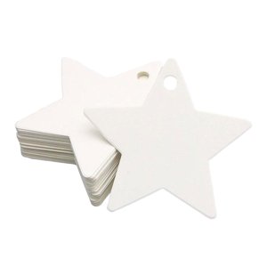 Bothyi - 100 Etiquetas De Regalo En Forma De Estrella, Etiquetas Para Envolver Regalos Para Fiestas De Graduación, Color Blanco