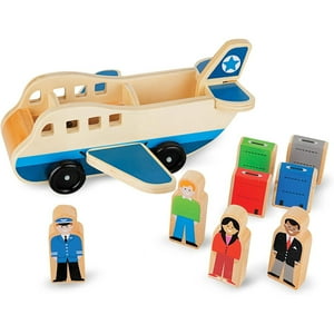Otuti - Juguete Avion De Madera Didáctico Con Pasajeros Y Equipaje