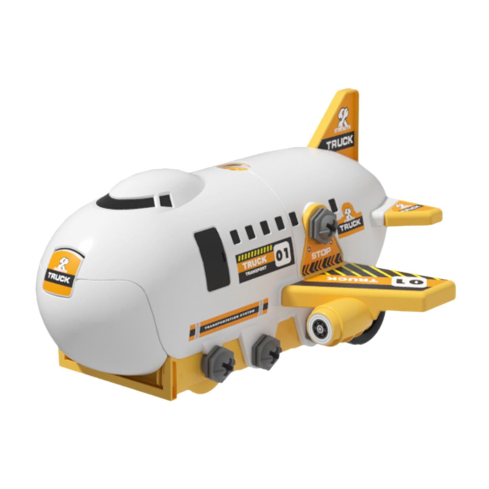 Magideal - Juego De Juguetes De Avión, Rompecabezas, Juguetes Educativos Para Niños Con Mini Coches, Juego De Simulación Para Niños Pequeños, Regalos Para Niñas Amarillo