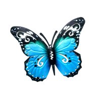 Bothyi - Escultura De Mariposa Antióxido De Arte De Pared De Metal Para Yard Cafe Anniversary Blue