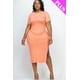 thumbnail image 1 of Vestido Midi Curvy con Cordón y Abertura Lateral Fruncido, 1 of 10