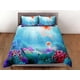 thumbnail image 2 of Bajo el mar medusas ropa de cama funda nórdica azul, rubor océano animal marino, 2 of 3