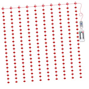 Ioensy - Luces De Hadas Control Remoto Cortina Photo Props Ornamento Para El Festival De Primavera 3X3M