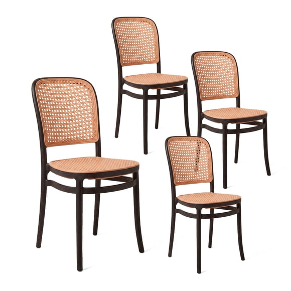 Pack 4 Sillas de Terraza y Exterior Modernas Lombardia Negra