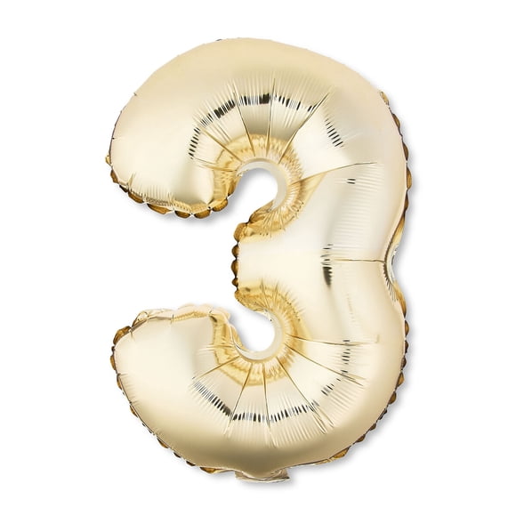Globo metálico dorado número 3 de 16 pulgadas, Way to Celebrate