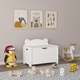 thumbnail image 2 of Kids Toy Box, Children Wooden Organizer Storage Chest with Safety Hinged Lid for Ages 2+ (White), 2 of 3