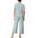 thumbnail image 3 of INSPIRE CHIC Conjunto de Pijama de Mujer Acanalado de Manga Corta Modal con Puños Volantes y Pantalones de Descanso Suaves L Azul, 3 of 6