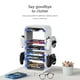 thumbnail image 3 of 15.8 In Game Storage Tower Compatible With PS5/ Xbox Series S & X/ Switch, Universal Video Game Disc Organizer 18 In 1 With 4 Controller Brackets, Game Disk Box Bracket-Blanco/Azul, 3 of 6