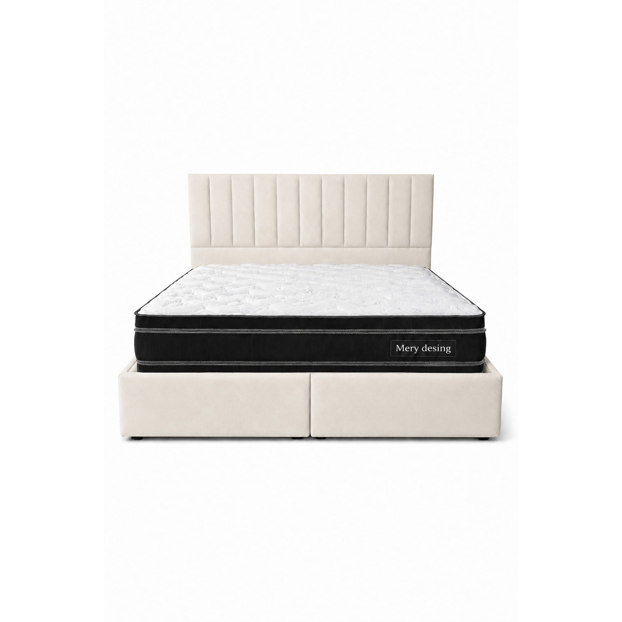 Ethan Desing - Cama Funcional Baúl 2 Plazas + Colchón Mery Desing + Respaldo Turin