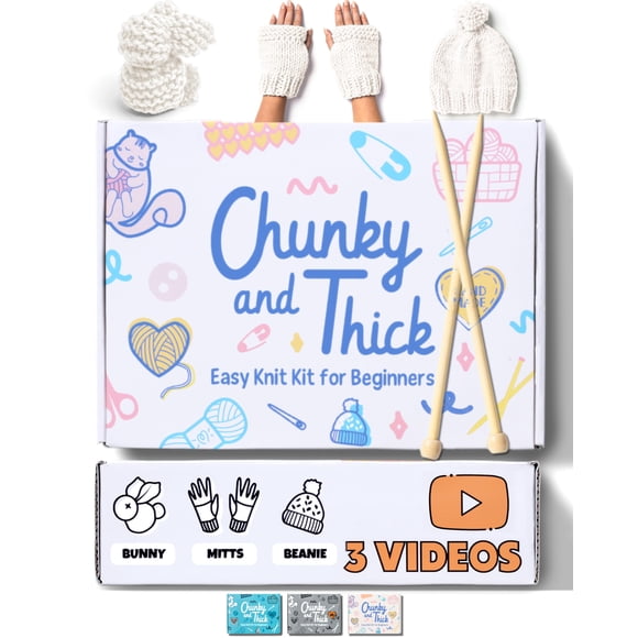 Kit de punto para principiantes Granny Squirrel - Hilo marfil