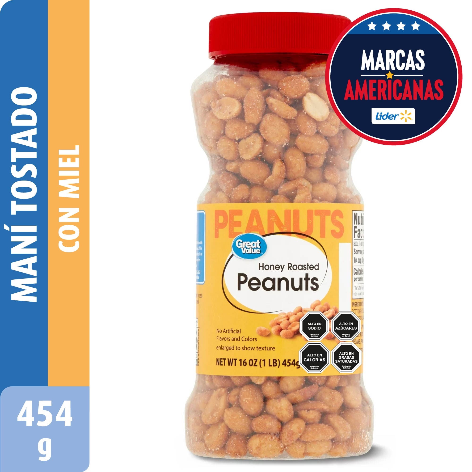 Maní Tostado Con Miel 454 g Great Value